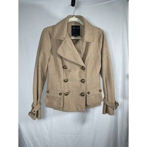 Beige Lane Crawford Small Women's Double Breasted Short Peacoat